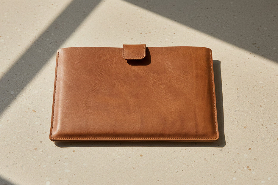 Leather Sleeve for iPad with Magnetic Strap by Maxara