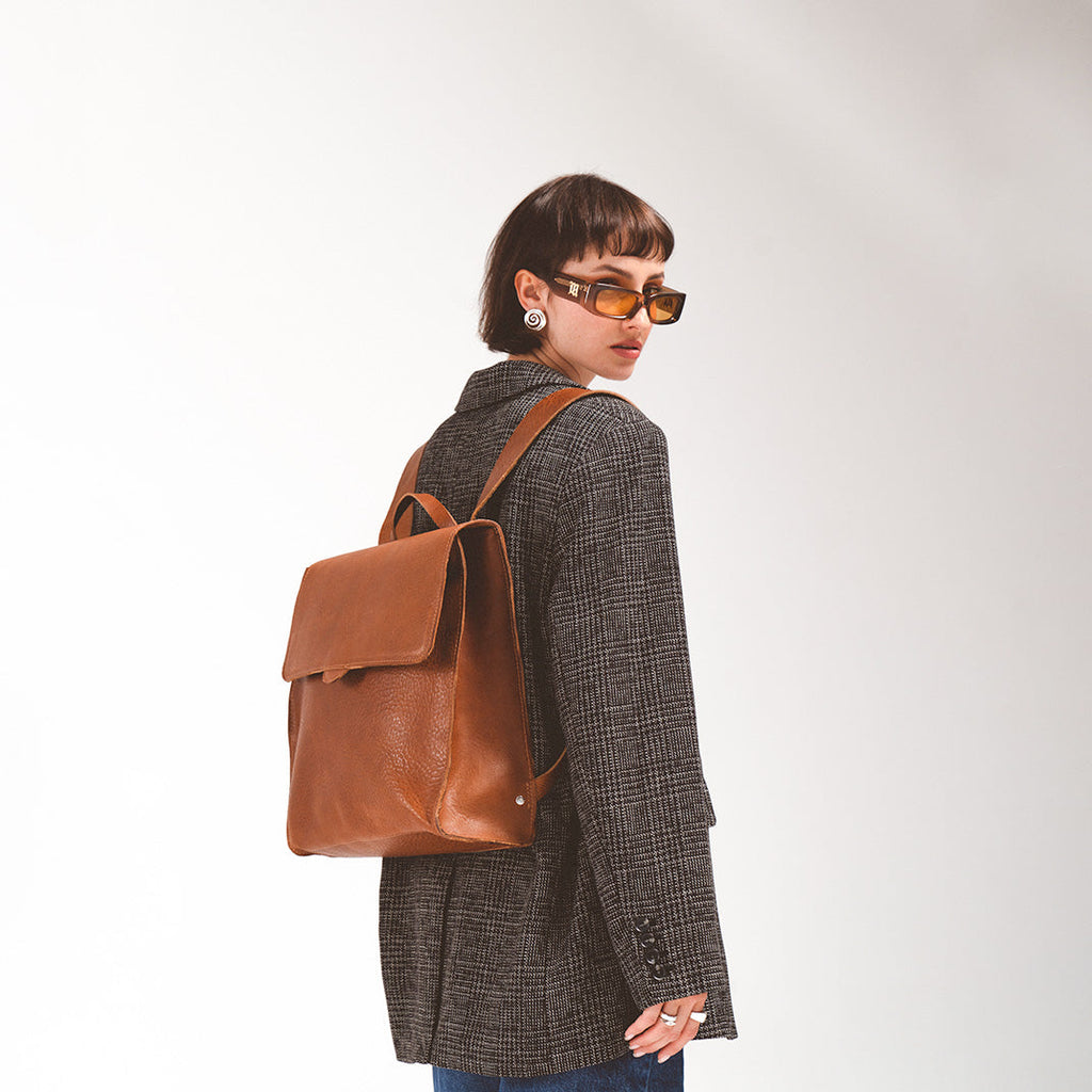 Leather Backpack - Fibonacci Brown by Maxara