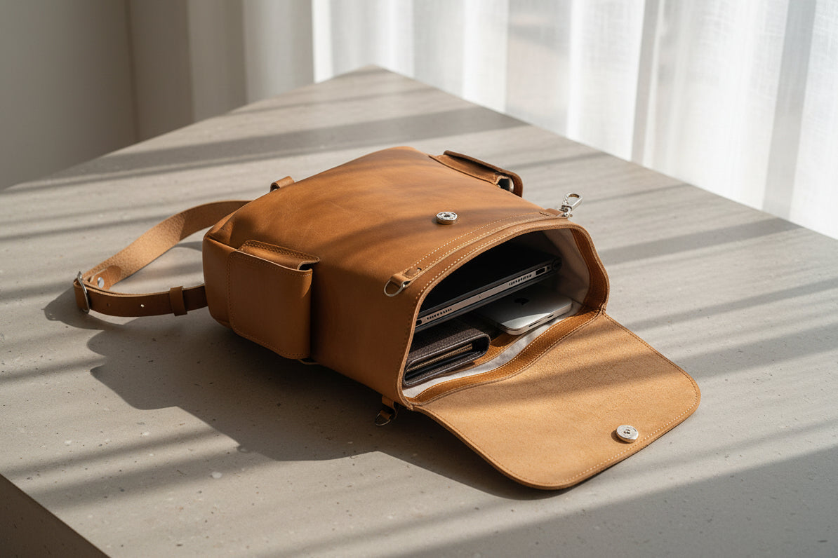 Leather Backpack - Chatelet (Camel) by Maxara