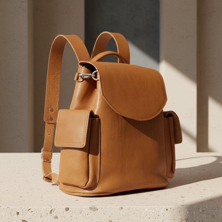 Leather Backpack - Chatelet (Camel) by Maxara