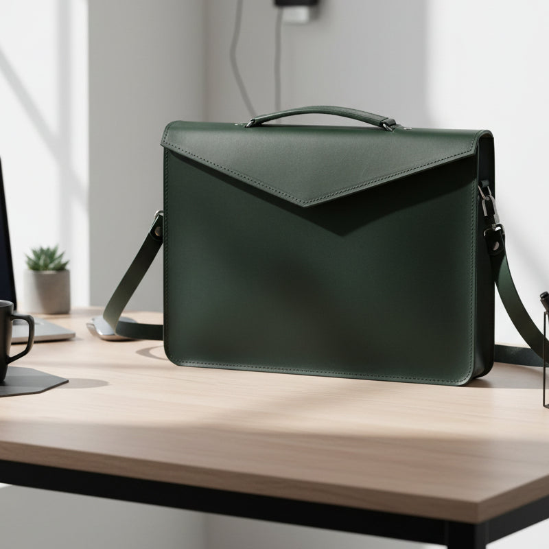 Leather Briefcase by Maxara