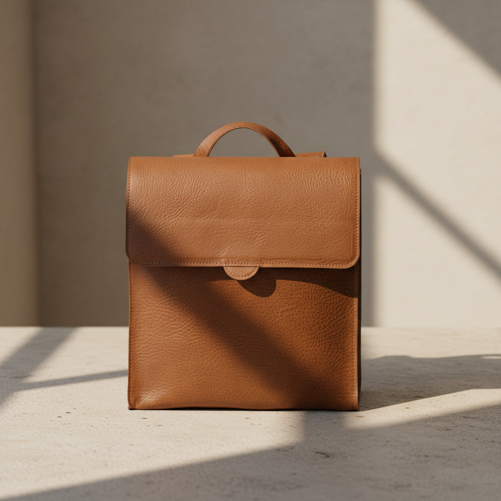 Leather Backpack - Fibonacci Brown by Maxara