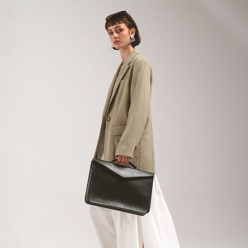Leather Briefcase by Maxara