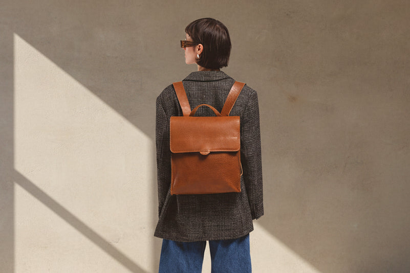 Leather Backpack - Fibonacci Brown by Maxara