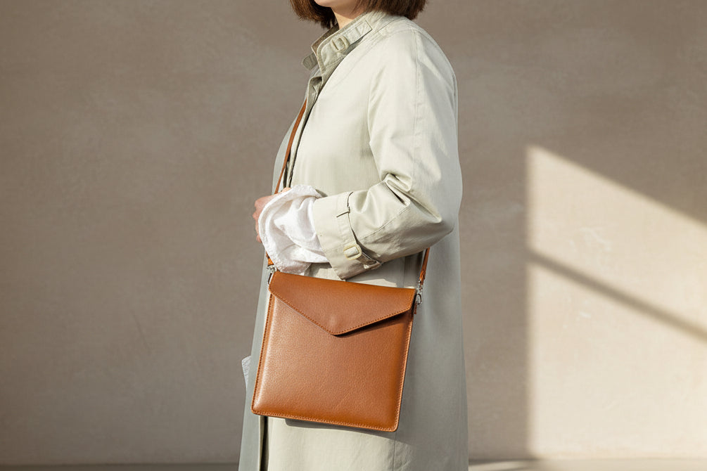 Leather Bag for MacBook with Adjustable Strap by Maxara
